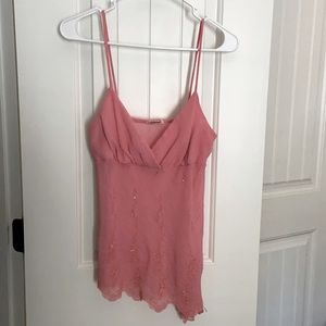 Sheer Asymmetrical Tank Top